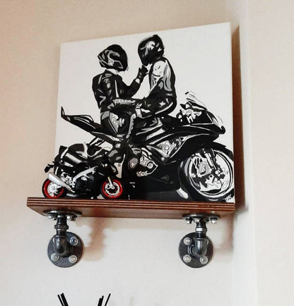 Hand-painted Black & White Canvas